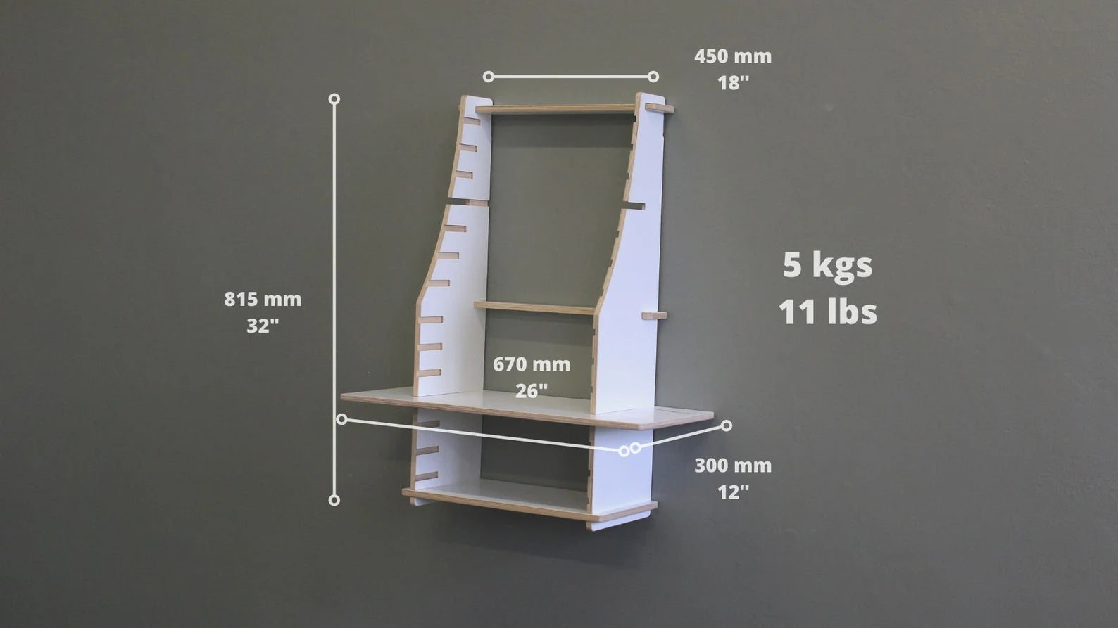 Easy Desk - Small - Birch wood wall desk